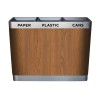 Stainless Steel ID 3 Stream Recycle Bin Open Square 